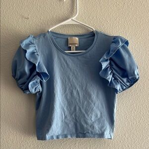 Industry Blue Ruffle Sleeve Women's Blouse